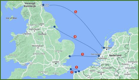 Afstanden naar Engeland