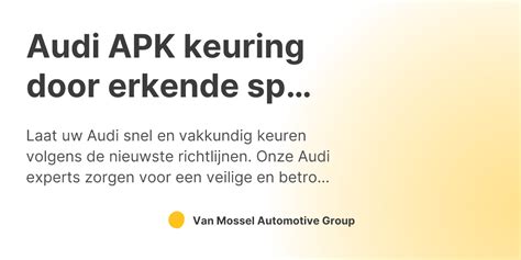 Audi APK keuring