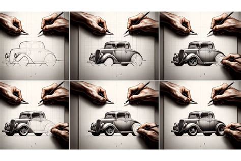 Auto tekenen wielen en details