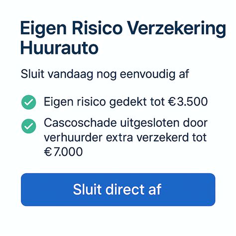 Eigen risico huurauto