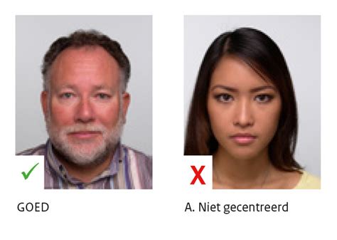 Eisen pasfoto rijbewijs