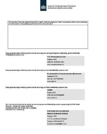 Gezondheidsverklaring invullen