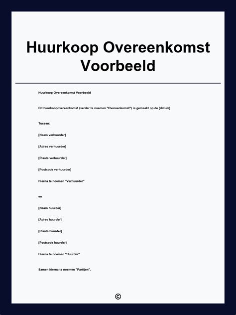 Huurkoop Auto Financiering