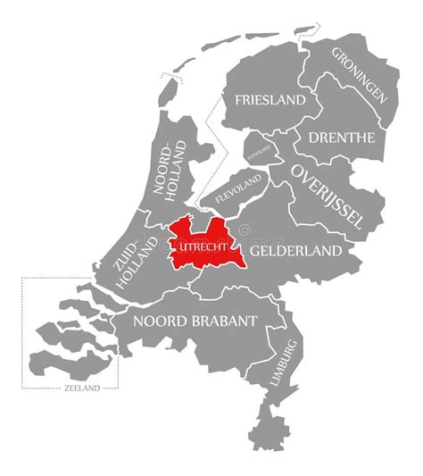 Kaart van Nederland met Utrecht gemarkeerd