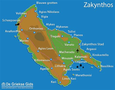 Kaart van Zakynthos