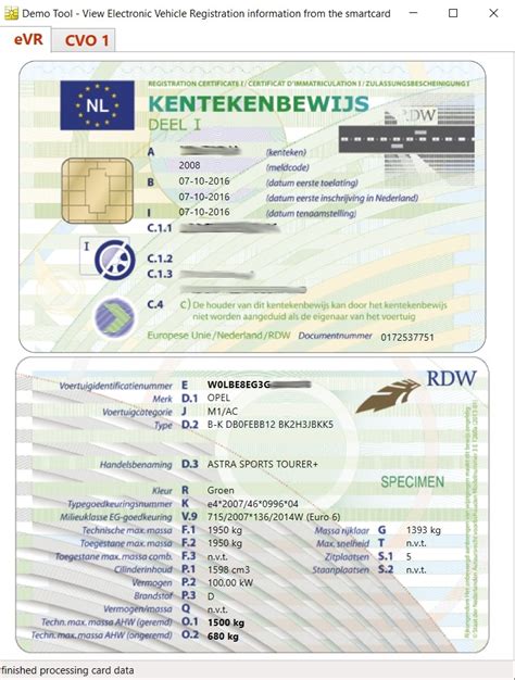Kentekencard voorbeeld