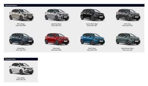 Kia Picanto Kleuren