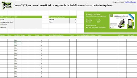Kilometerregistratie in Excel