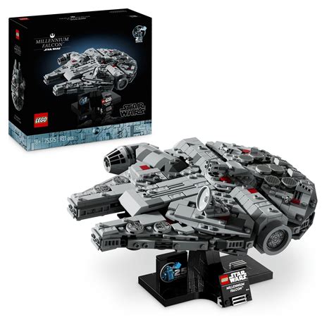 LEGO Millennium Falcon gekanteld uitstalt