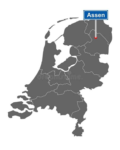 Locatie van Assen in Nederland