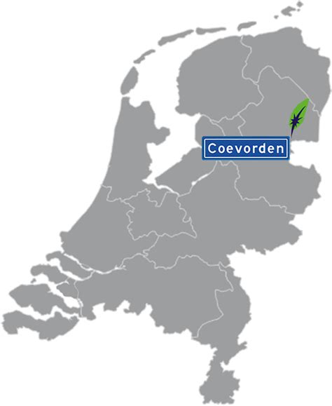 Locatie van Coevorden in Nederland