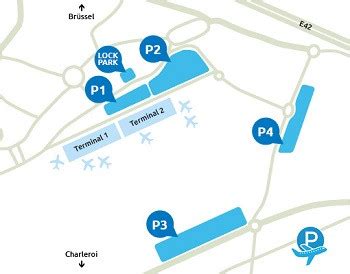 Plattegrond van Charleroi Airport met parkeerplaatsen