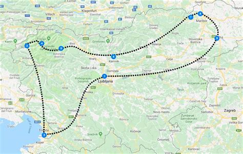 Rondreis Slovenië kaart