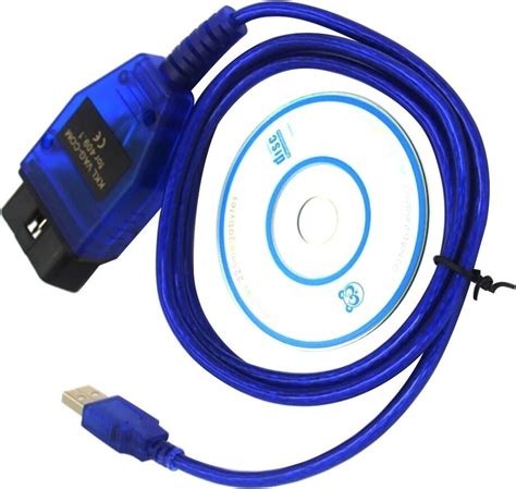 VCDS kabel aangesloten op een auto