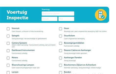 Voertuig Inspectie Checklist voorbeeld